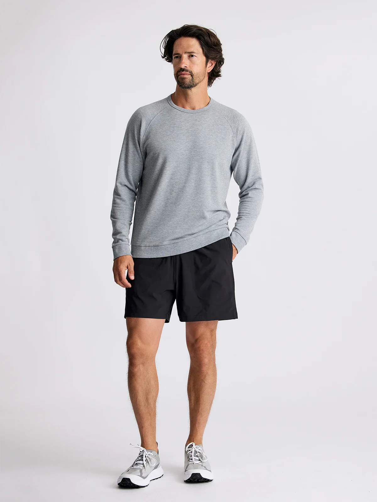 Free Fly Men's Bamboo Lightweight Fleece Crew | Heather Grey