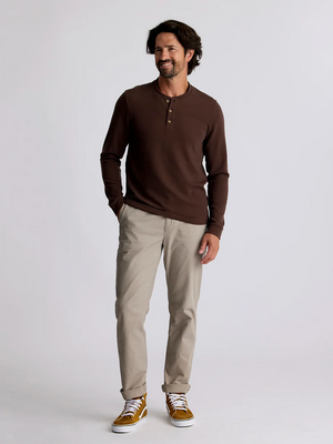 Free Fly Men's Waffle Long Sleeve Henley | Chestnut