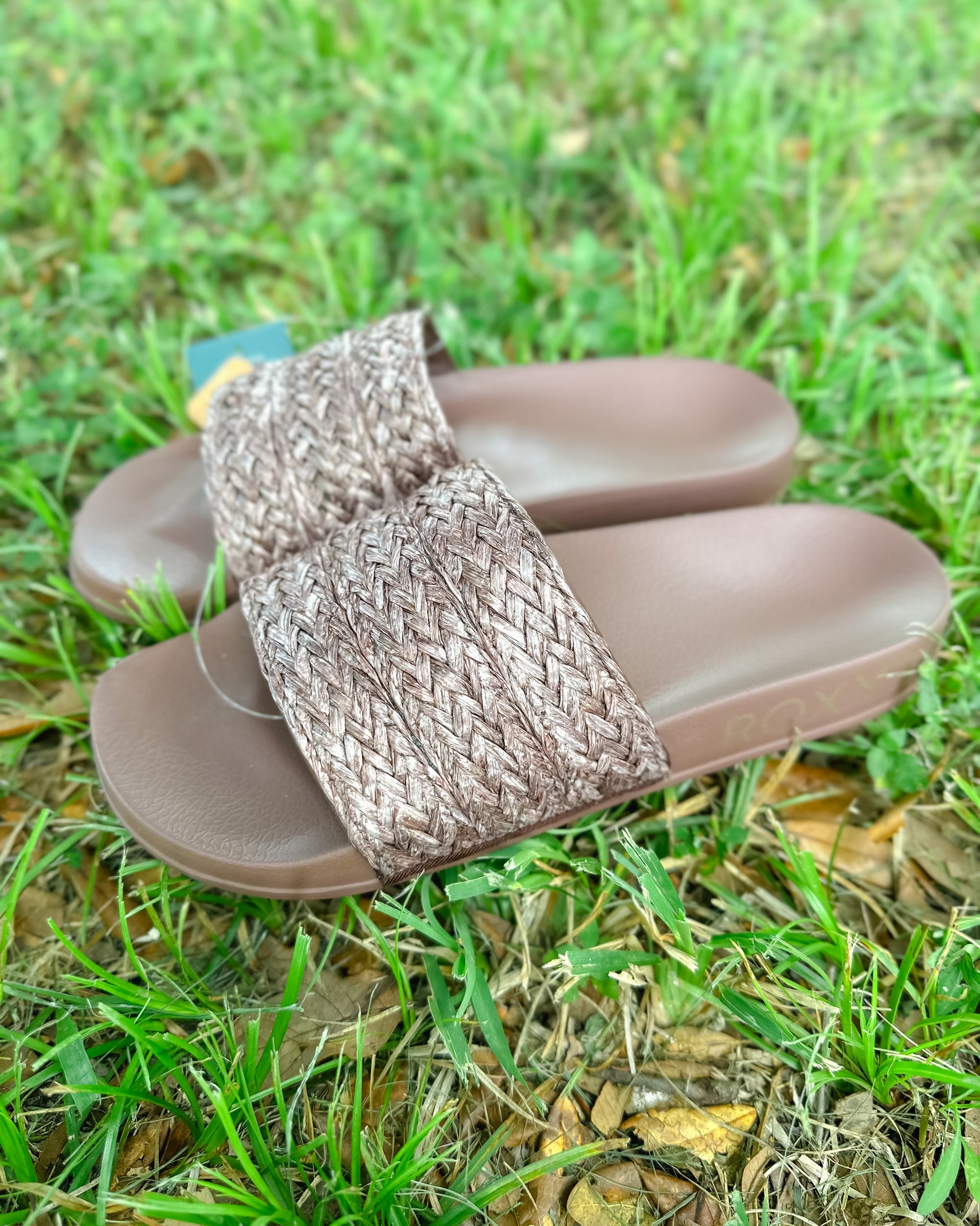 Roxy Slippy Jute Sandals / Chocolate Brown