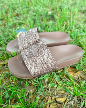 Roxy Slippy Jute Sandals / Chocolate Brown