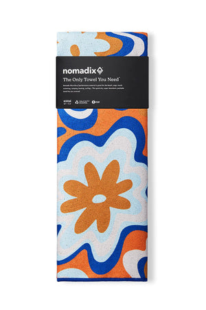 The Original Nomadix Towel - Groovy Flowers / Blue Orange