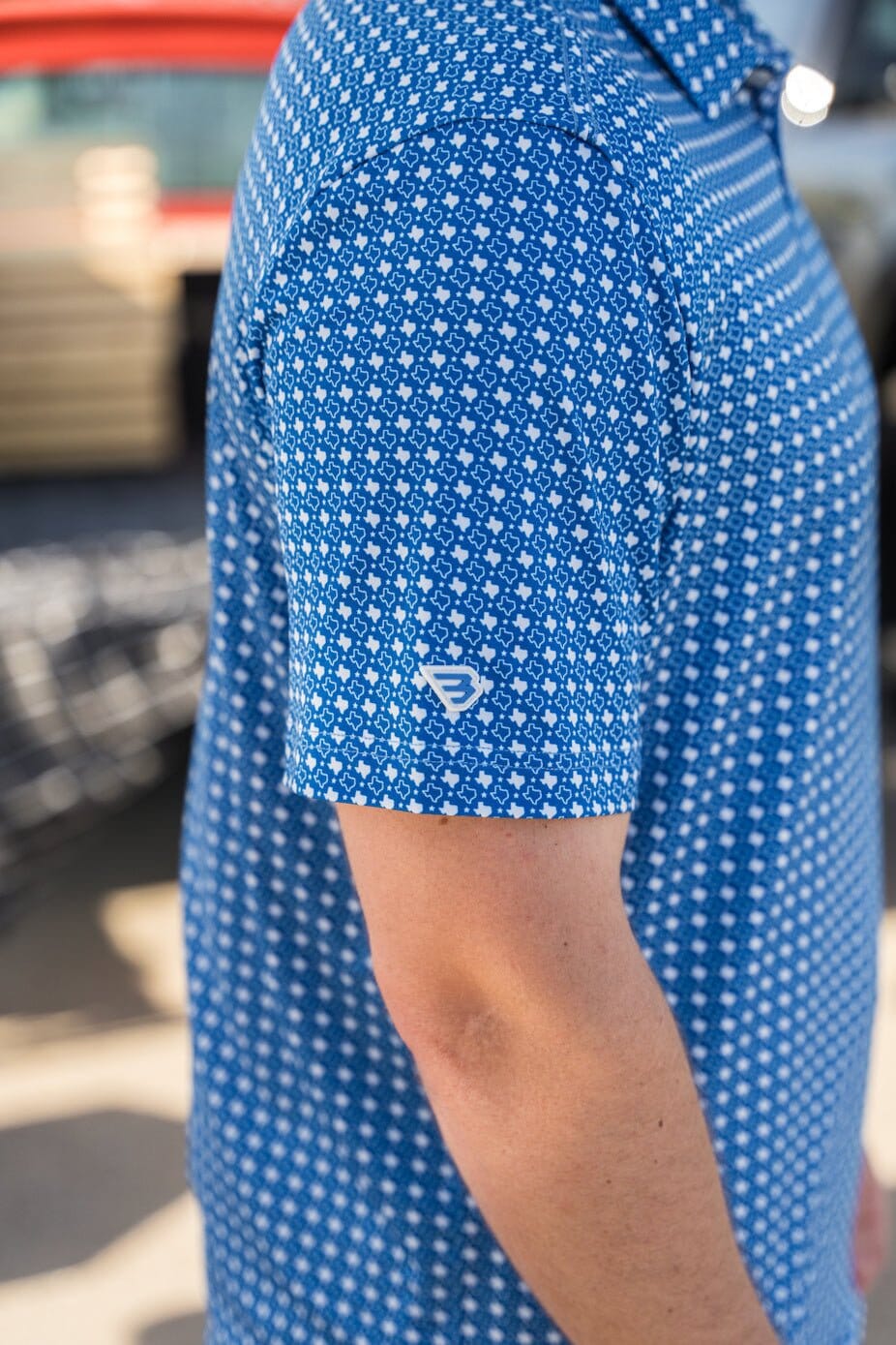 Burlebo Performance Polo | Texas Blue & White