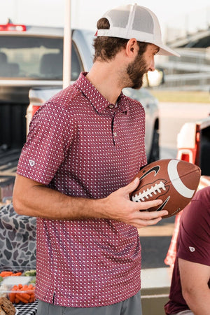 Burlebo Performance Polo | Texas Maroon & Grey