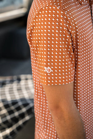 Burlebo Performance Polo | Texas Orange & White