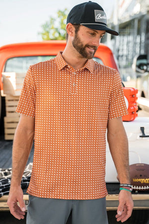 Burlebo Performance Polo | Texas Orange & White