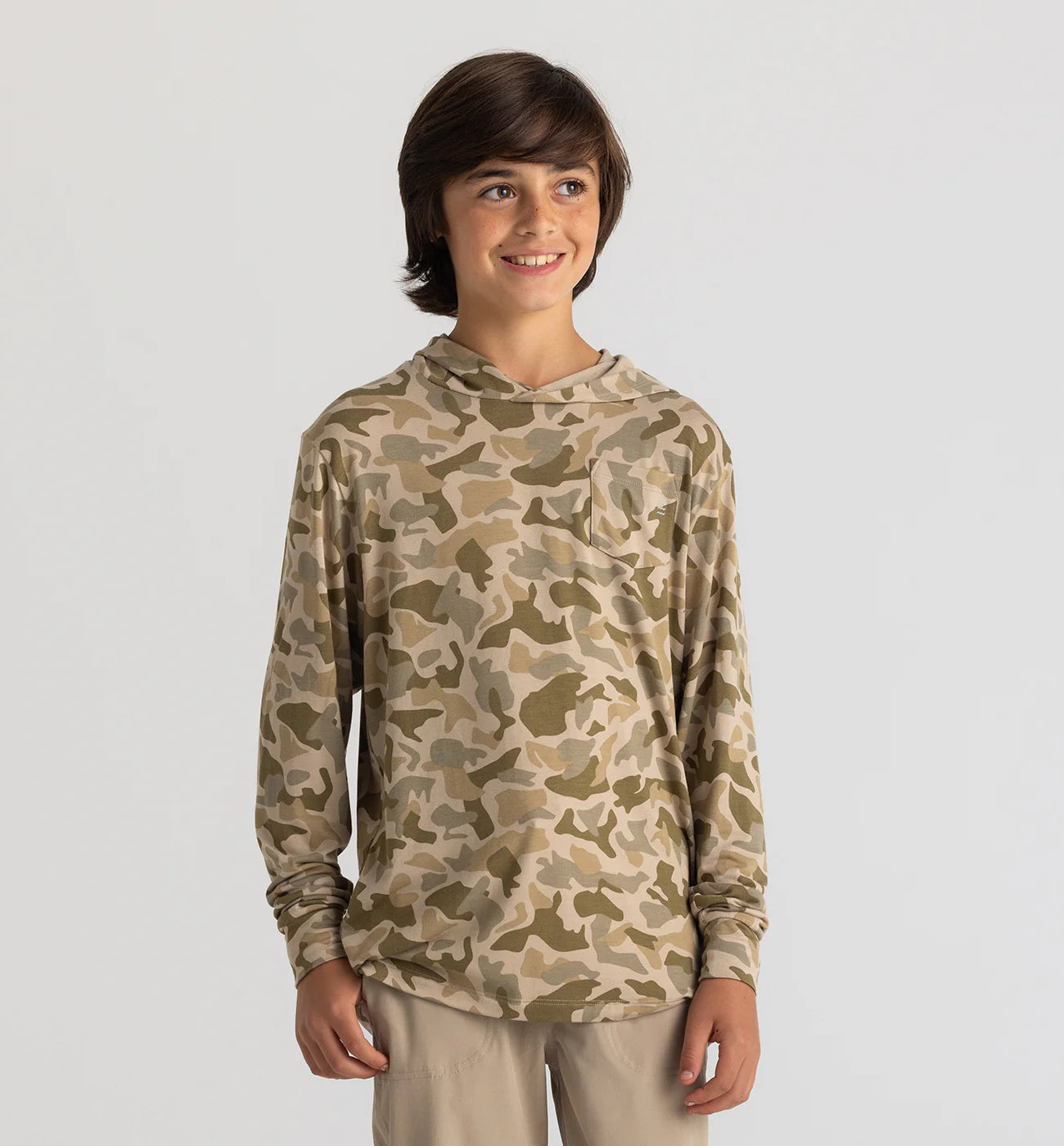 Free Fly Apparel Youth Bamboo Shade Hoodie | Barrier Island Camo