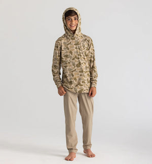 Free Fly Apparel Youth Bamboo Shade Hoodie | Barrier Island Camo