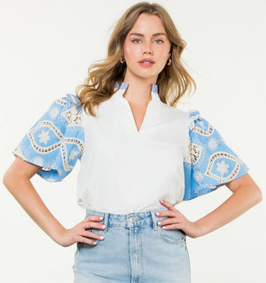 Blue Eyes Top | White