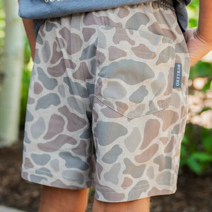 Burlebo Toddler & Youth Athletic Shorts | Classic Deer Camo