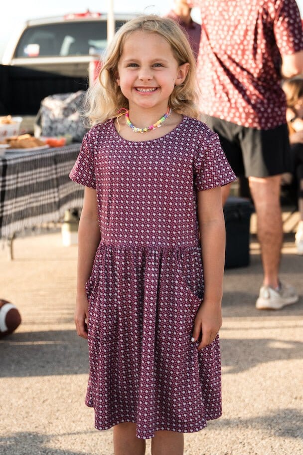 Burlebo Girl's Dress - Toddler & Youth - Texas Maroon & Grey