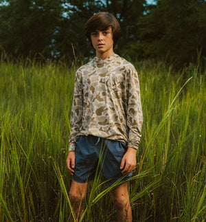 Free Fly Apparel Youth Bamboo Shade Hoodie | Barrier Island Camo