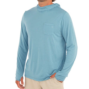 Free Fly Men's Lightweight Bamboo Hoody - Clear Blue Color