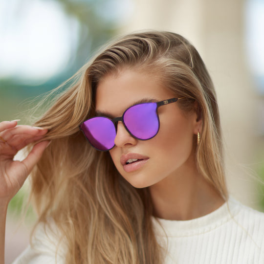 Wear Me Pro Aubrie Polarized Sunglasses | Tortoise Mirror Purple