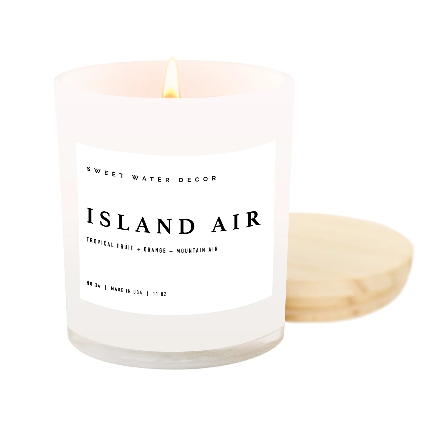 Sweet Water Decor Island Air Soy Candle - 11 oz. White Jar