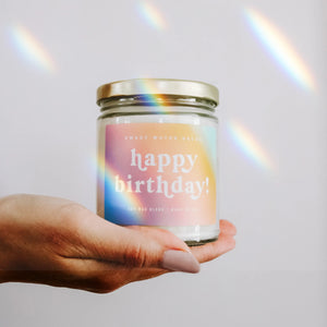 Happy Birthday Soy Candle - Clear Jar - 9 OZ.