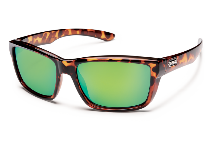 Suncloud Optics Mayor Sunglasses Tortoise: Polarized Green Mirror