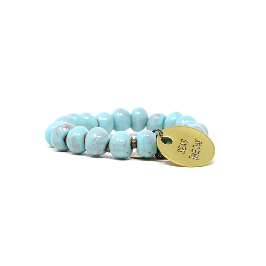 Simbi Aqua Inspirational Charm Bracelet | Seas the Day