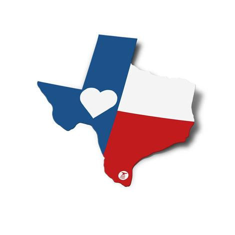 Texas Flag Heart Sticker