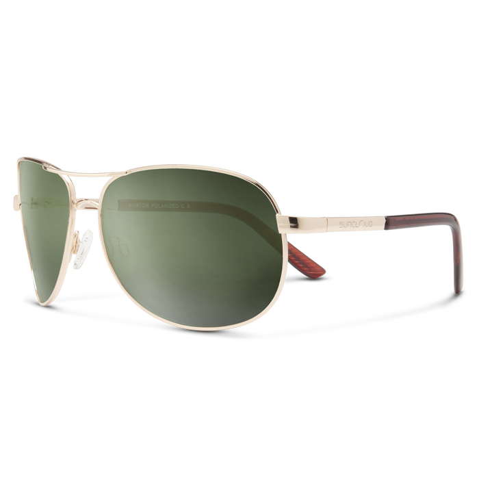 Suncloud Optics Aviator Sunglasses Gold - Polarized Gray Green Lens