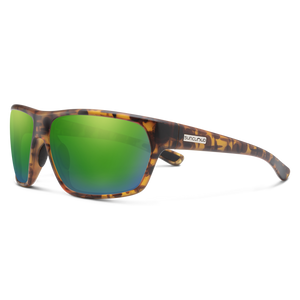 Suncloud Optics Boone Sunglasses Matte Tortoise: Polarized Green Mirror