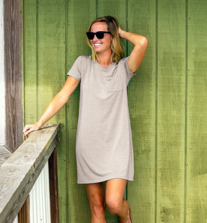 Free Fly Women's Bamboo Flex Pocket Dress - Heather Dune