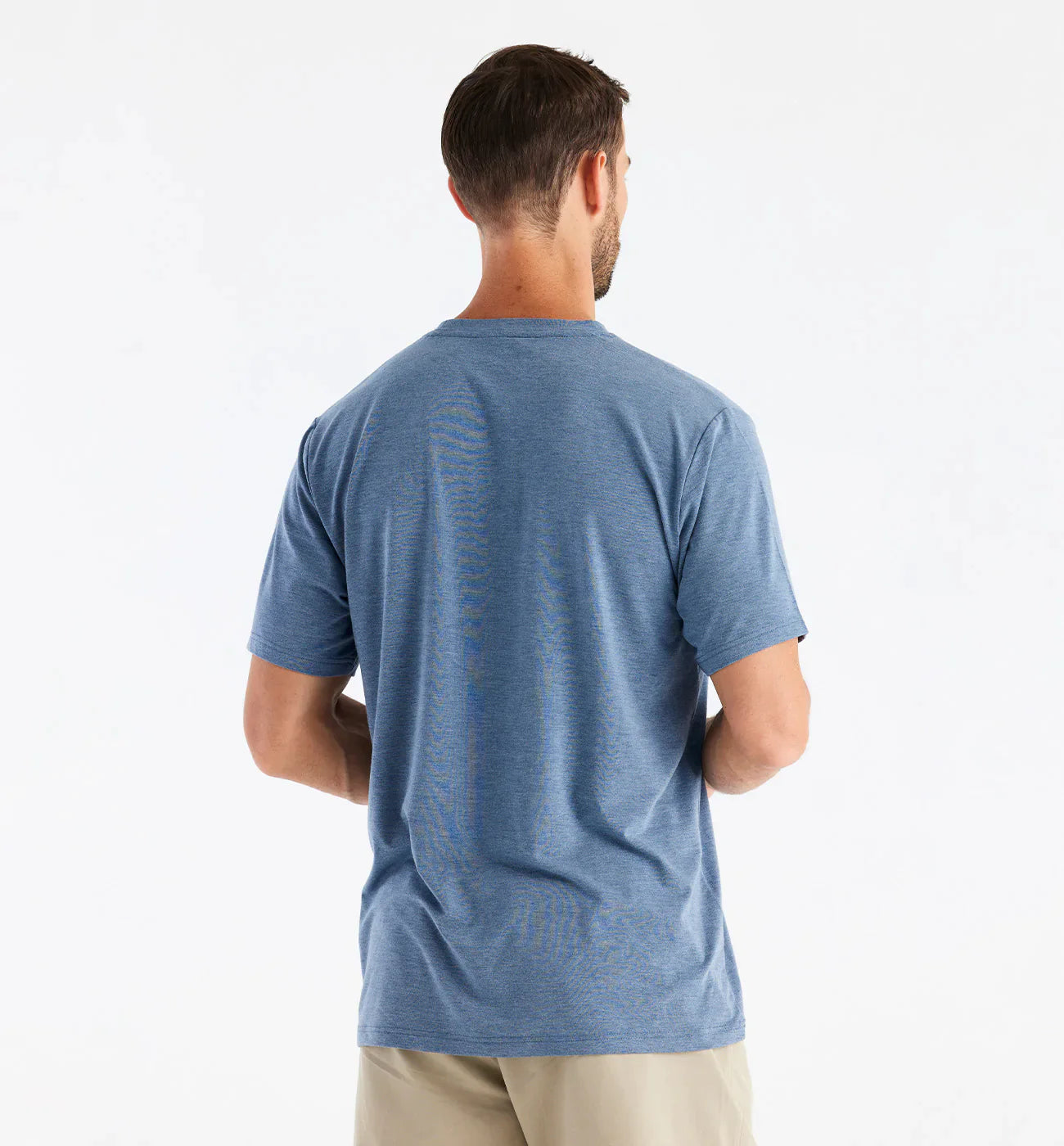 Free Fly Men's Bamboo Flex Pocket Tee - Heather Deepwater