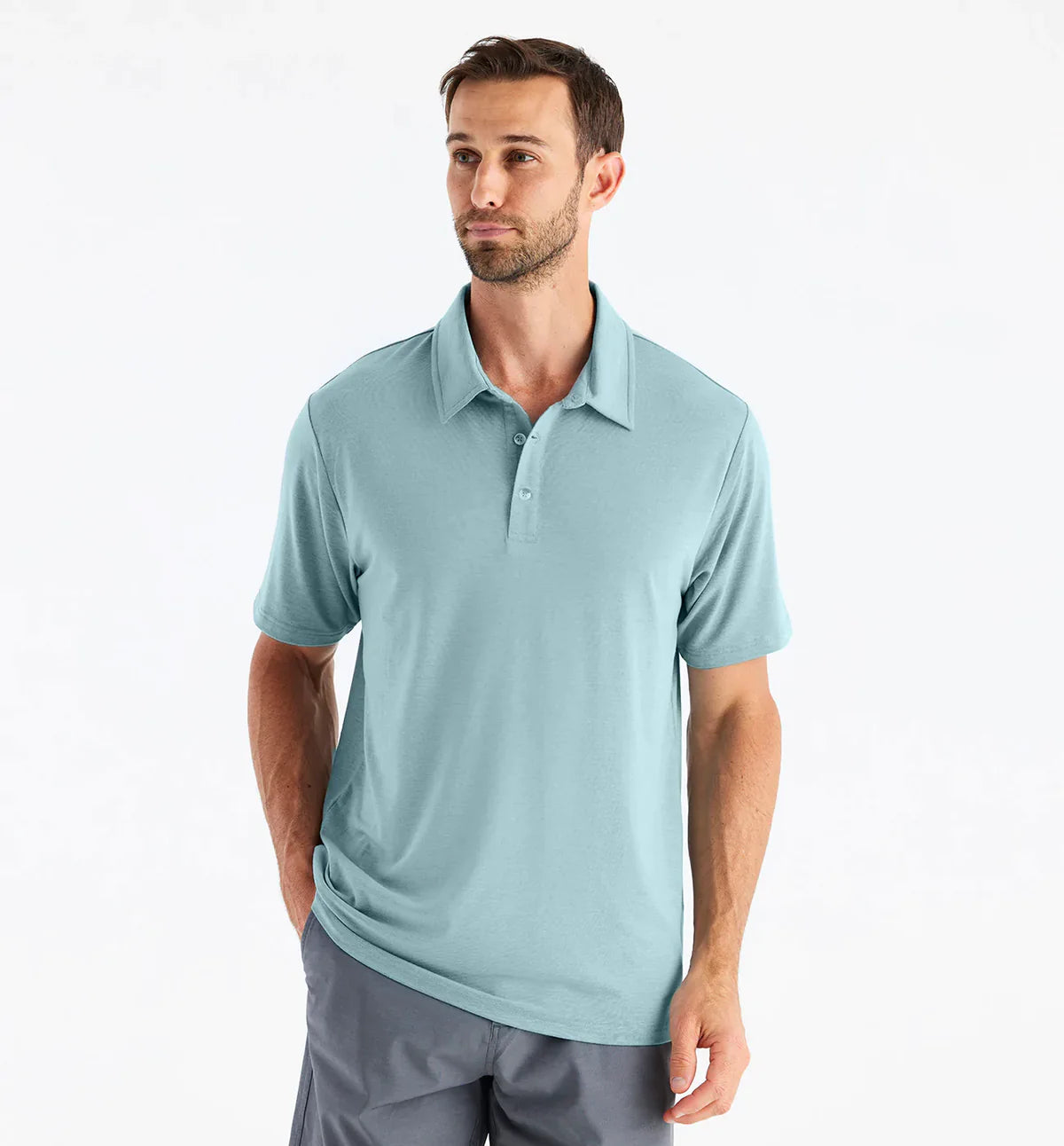 Free Fly Men's Bamboo Flex Polo / Heather Mineral