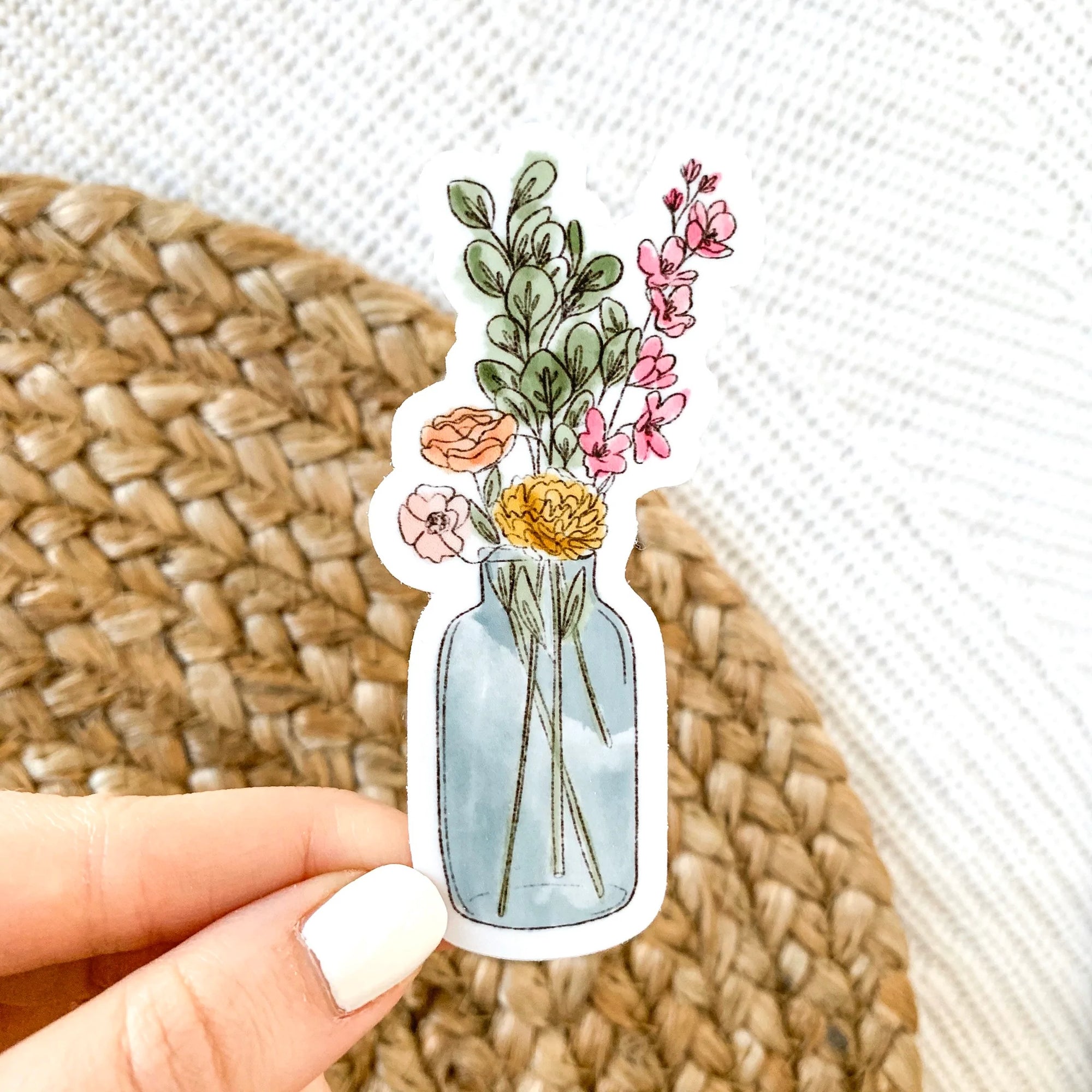 Watercolor Vase Bouquet Sticker