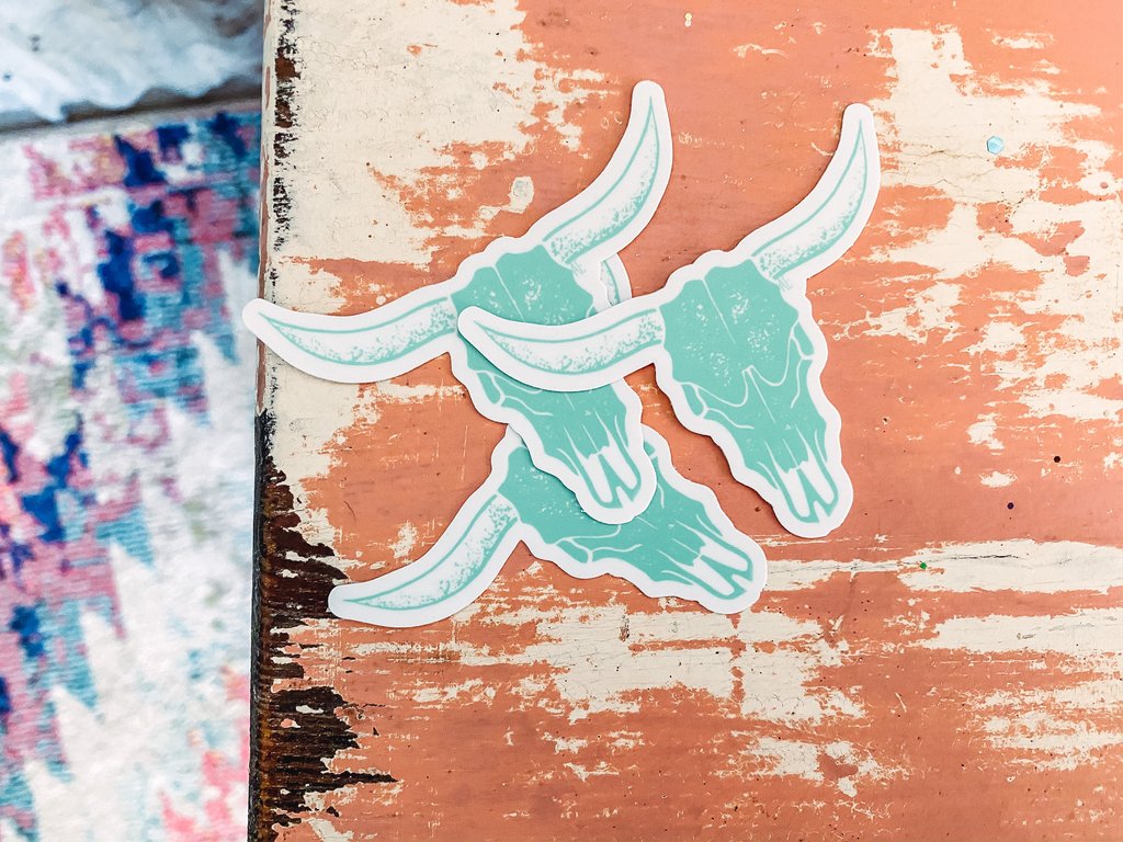 Mint Skull Sticker