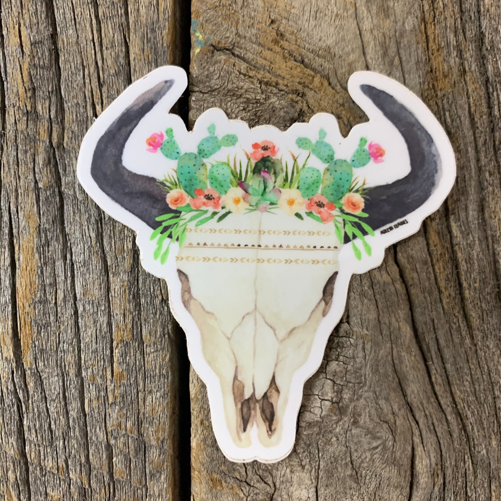 CACTUS QUEEN BULL SKULL STICKER