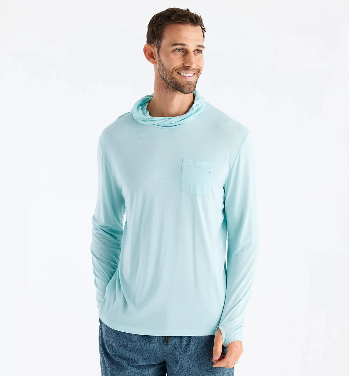 Free Fly Men's Lightweight Bamboo Hoody | Blue Chill - Southern Sol