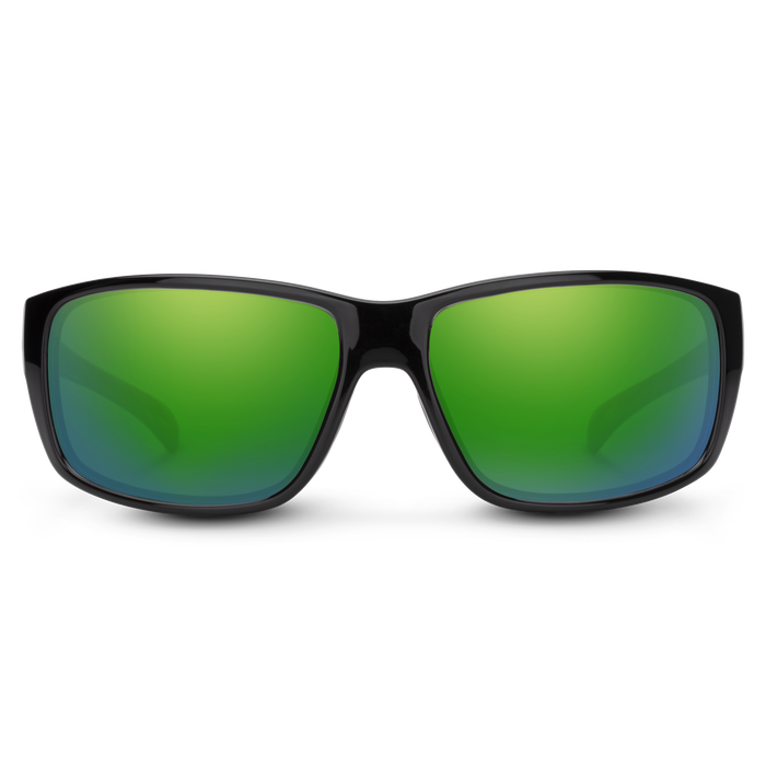 Suncloud Optics Milestone Sunglasses Black - Polarized Green Mirror Lens