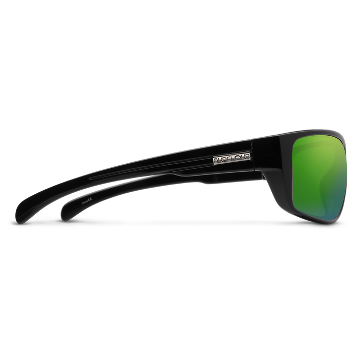 Suncloud Optics Milestone Sunglasses Black - Polarized Green Mirror Lens