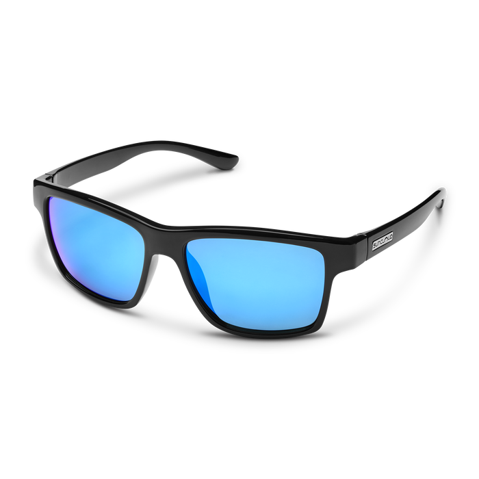 Suncloud Optics A-Team Sunglasses Black - Blue Polarized Lens