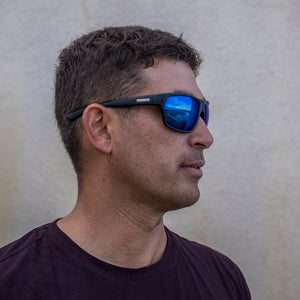 Suncloud Optics Boone Sunglasses Matte Black: Polarized Blue Mirror