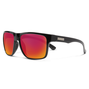 Suncloud Optics Rambler Sunglasses Black - Polarized Red Mirror Lens