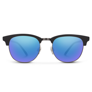Suncloud Optics Step Out Sunglasses Matte Black: Polarized Blue Mirror Lens